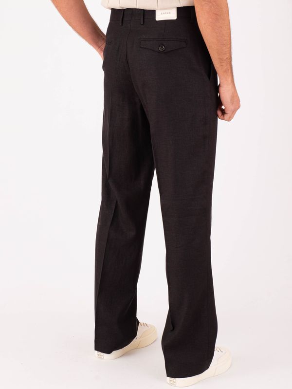 3. Berwich men's elegant tailored trousers in lightweight linen blend fabric Black Berwich pu19lucanolonggt1837