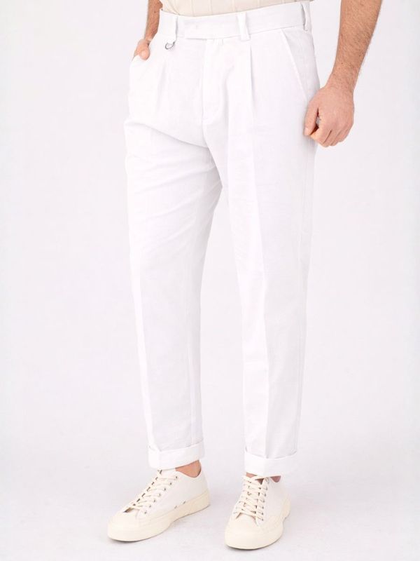 2. Paolo Pecora Milano men's trousers in lightweight and breathable linen blend White Paolo Pecora Milano b1263632