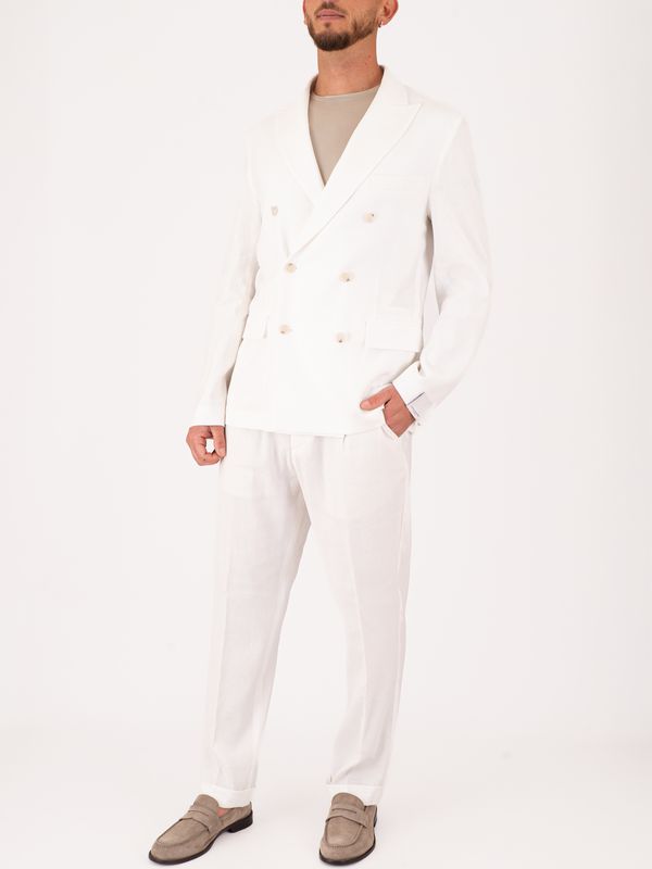 5. Paolo Pecora Milano men's trousers in lightweight and breathable linen blend White Paolo Pecora Milano b1263632