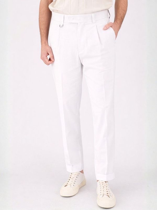 1. Paolo Pecora Milano men's trousers in lightweight and breathable linen blend White Paolo Pecora Milano b1263632