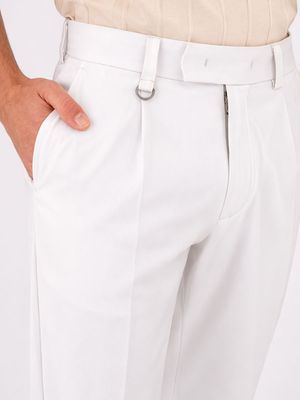 4. Pantalone uomo Paolo Pecora Milano in misto lino leggero e traspirante Bianco