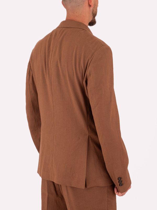 3. Manuel Ritz Men's Jacket, Elegant Double-Breasted Blazer in Lightweight Fabric Brown Paolo Pecora Milano l0113632