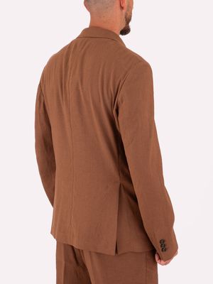 3. Veste pour homme Manuel Ritz, blazer élégant croisé en tissu léger Brun