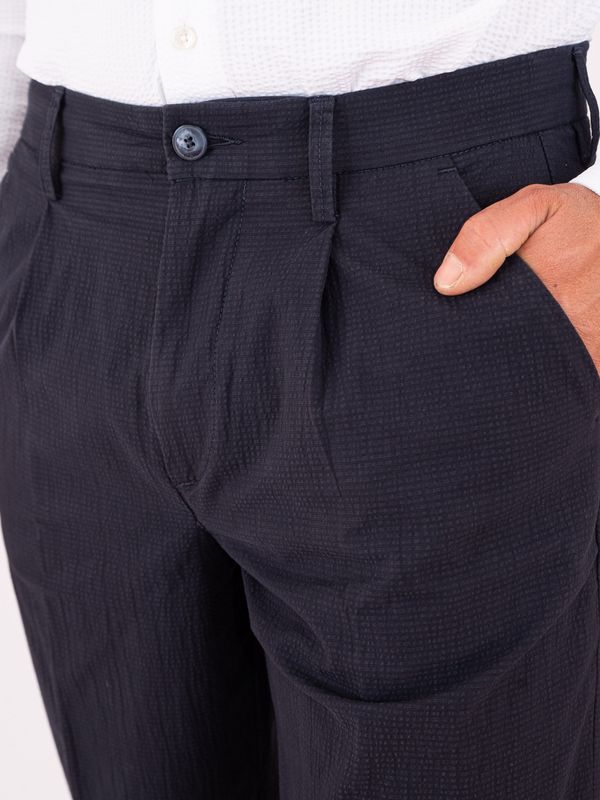 4. Re-Hash Chino men's trousers, slim fit, elegant, in lightweight structured fabric Blue Re-Hash p6160c089