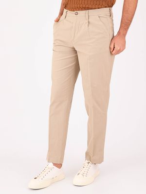 2. Re-Hash Chino men's trousers, slim fit, elegant, in lightweight structured fabric Beige