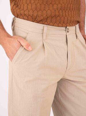 4. Re-Hash Chino men's trousers, slim fit, elegant, in lightweight structured fabric Beige