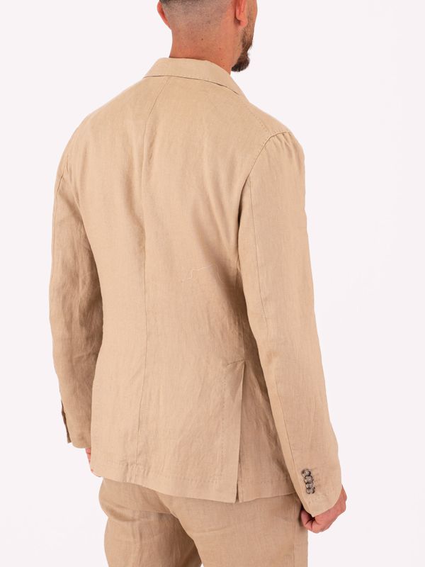 3. Manuel Ritz Men's Jacket in Pure Linen with a light and breathable texture Beige MANUEL RITZ 4032g2728l263144