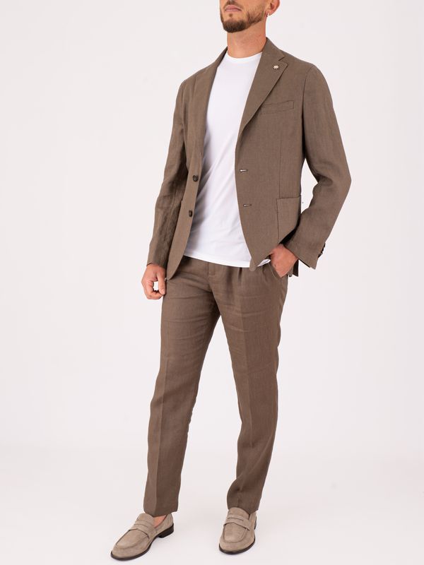 5. Manuel Ritz Men's Jacket in Pure Linen with a light and breathable texture Turtledove MANUEL RITZ 4032g2728l263144