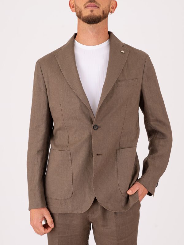 Giacca Uomo Manuel Ritz in Puro Lino dalla texture leggera e traspirante Tortora MANUEL RITZ