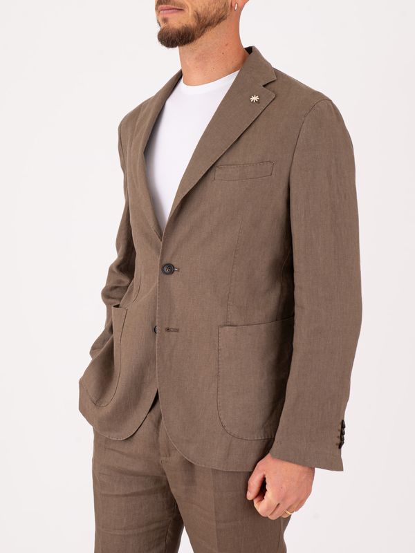 2. Manuel Ritz Men's Jacket in Pure Linen with a light and breathable texture Turtledove MANUEL RITZ 4032g2728l263144