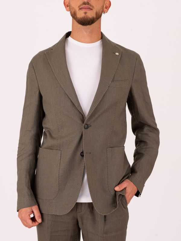 Giacca Uomo Manuel Ritz in Puro Lino dalla texture leggera e traspirante Verde MANUEL RITZ