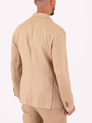 3. Manuel Ritz Men's Jacket in Pure Linen with a light and breathable texture Beige