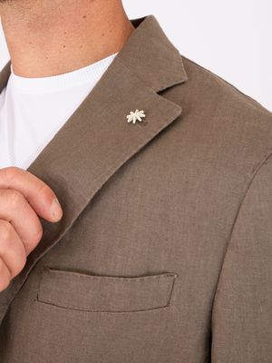 4. Manuel Ritz Men's Jacket in Pure Linen with a light and breathable texture Turtledove