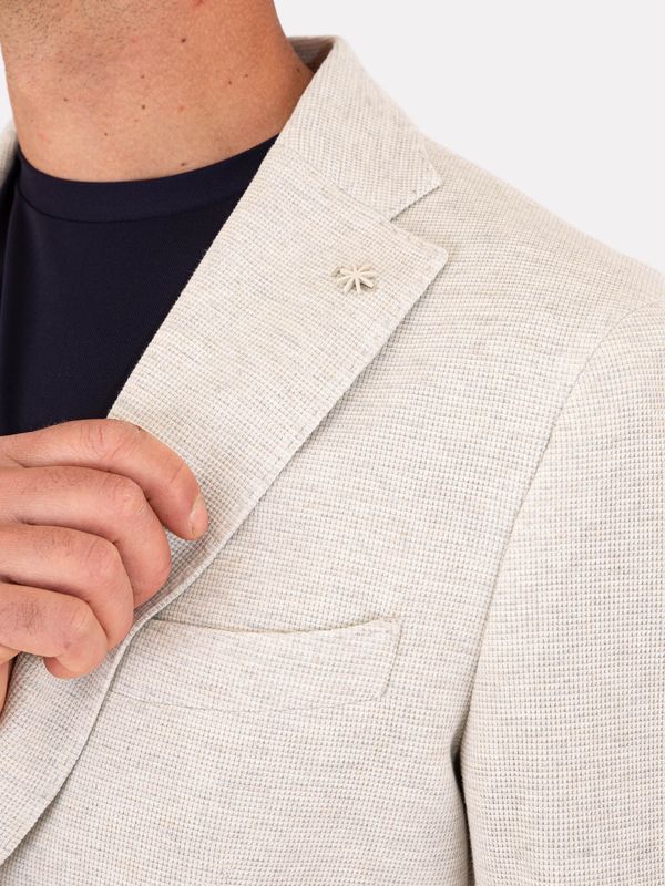 4. Manuel Ritz Men's Jacket in Cotton Blend and Technical Fabric Light Beige MANUEL RITZ 4032g2728m263170