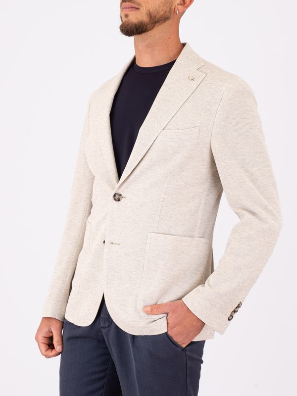 2. Manuel Ritz Men's Jacket in Cotton Blend and Technical Fabric Light Beige MANUEL RITZ 4032g2728m263170
