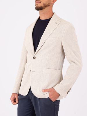 2. Giacca Uomo Manuel Ritz in Misto Cotone e Tessuto Tecnico Beige Chiaro
