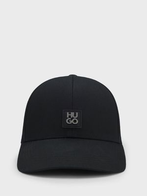 2. Cappello Uomo HUGO in Twill di Cotone con Logo in Metallo Nero
