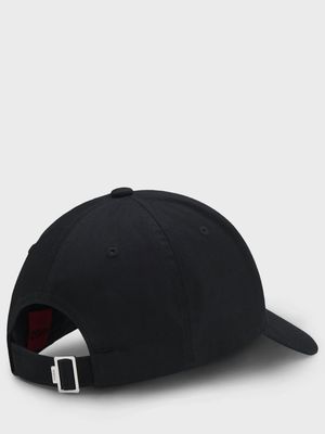 3. Cappello Uomo HUGO in Twill di Cotone con Logo in Metallo Nero