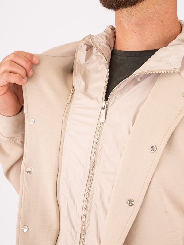 4. Men's Heskimo Jacket in Cotton Blend with Removable Internal Bib Beige HèSKIMO he1420005