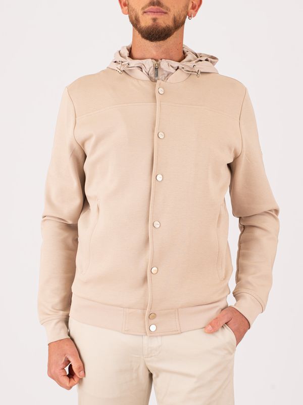1. Men's Heskimo Jacket in Cotton Blend with Removable Internal Bib Beige HèSKIMO he1420005