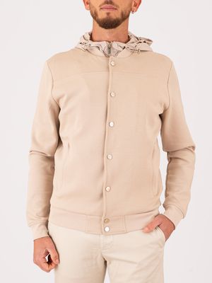 1. Men's Heskimo Jacket in Cotton Blend with Removable Internal Bib Beige