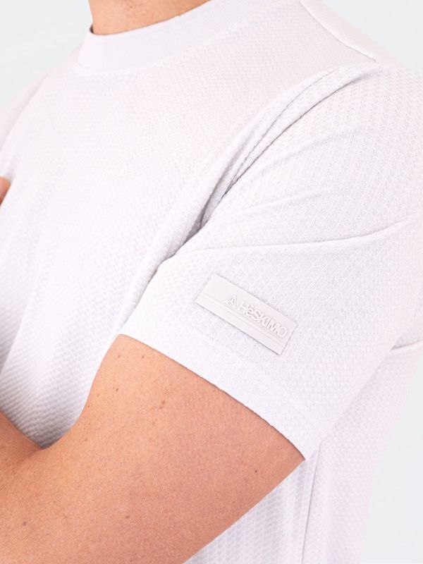 4. Men's Heskimo T-Shirt in Technical Nylon with Micro-perforated Texture White HèSKIMO he1410012