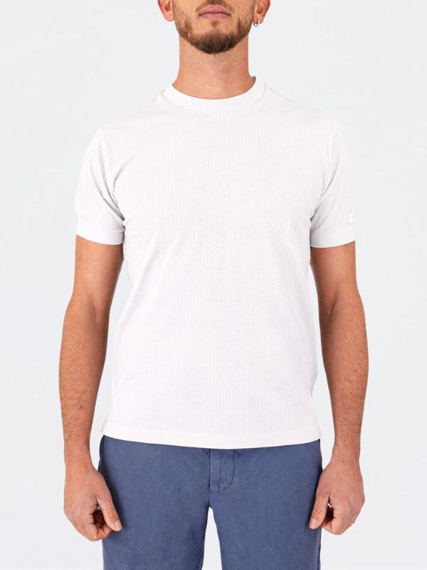 1. Men's Heskimo T-Shirt in Technical Nylon with Micro-perforated Texture White HèSKIMO he1410012