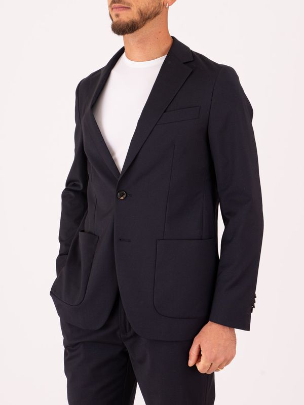 2. Blazer d'été en laine technique : infroissable et facile d'entretien Bleu Noir RRD 26056summerwooltechblazer