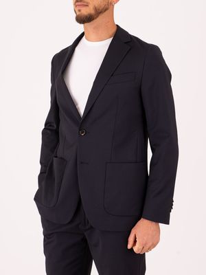 2. Blazer d'été en laine technique : infroissable et facile d'entretien Bleu Noir