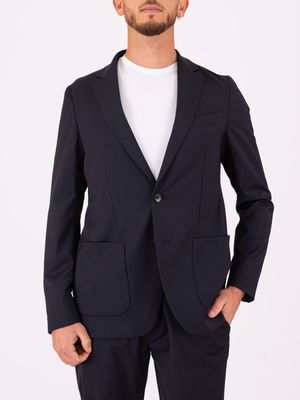 1. Blazer d'été en laine technique : infroissable et facile d'entretien Bleu Noir