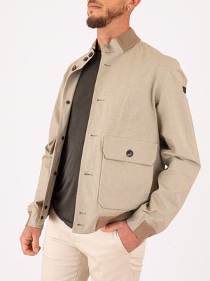 4. Lintech Val Jkt RRD Leisure Men's Jacket in Wrinkle-Resistant Technical Linen Beige