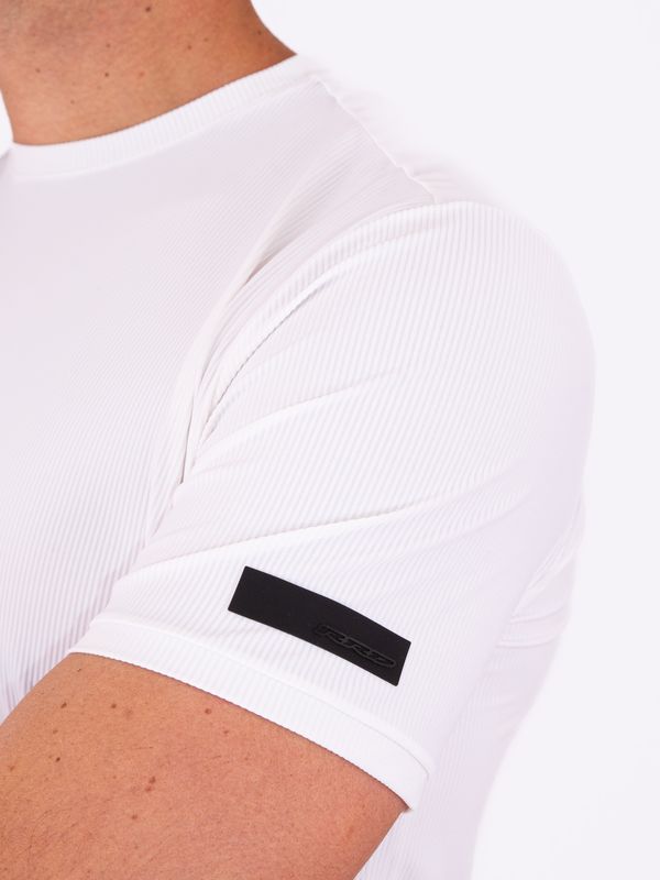 4. RRD men's Rib Shirty in technical fabric with thin vertical lines White RRD 26220ribshirty