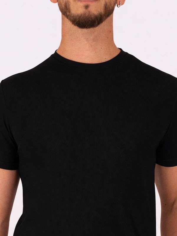 4. RRD men's Rib Shirty in technical fabric with thin vertical lines Black RRD 26220ribshirty