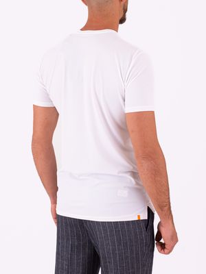 3. RRD men's Rib Shirty in technical fabric with thin vertical lines White