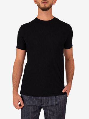 1. RRD men's Rib Shirty in technical fabric with thin vertical lines Black