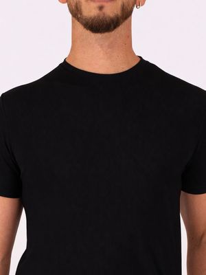 4. RRD men's Rib Shirty in technical fabric with thin vertical lines Black