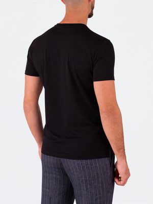 3. RRD men's Rib Shirty in technical fabric with thin vertical lines Black