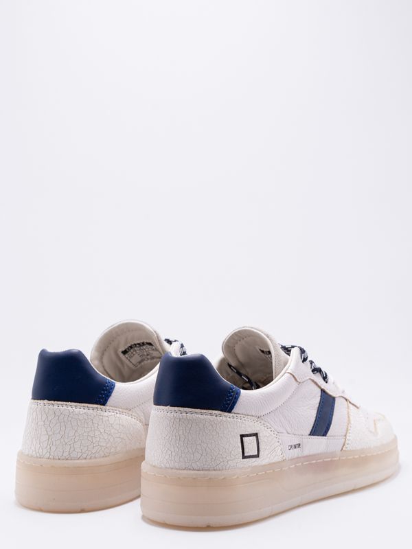 4. Sneakers Uomo D.A.T.E. Court 2.0 Natural WB Bianco Blu D.A.T.E. m441-c2-nt-wl