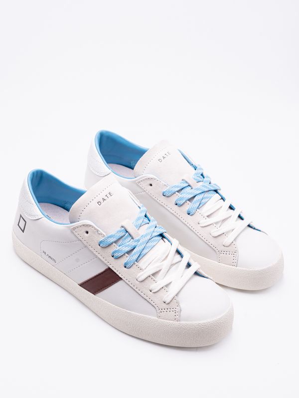 1. D.A.T.E. Men's Sneakers Hill Low Vintage Calf WT White Turquoise D.A.T.E. m441-hl-vc-tt