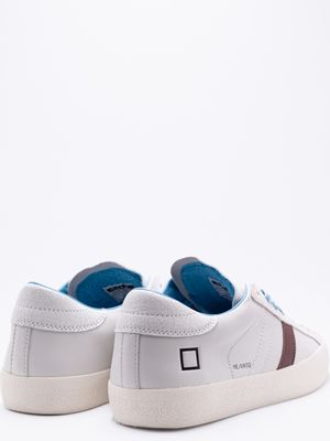 4. D.A.T.E. Men's Sneakers Hill Low Vintage Calf WT White Turquoise