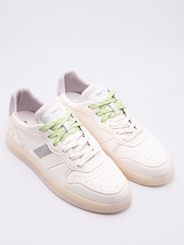 1. Sneakers Uomo D.A.T.E. Court 2.0 Vintage Calf WG Bianco Grigio D.A.T.E. m441-c2-vc-wy