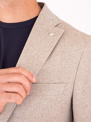 4. Manuel Ritz Men's Slim Fit Cotton Blend Jacket Beige