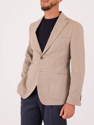 2. Manuel Ritz Men's Slim Fit Cotton Blend Jacket Beige