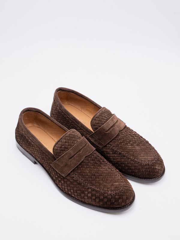 1. Mocassini Uomo Marechiaro 1962 in Camoscio Intrecciato Marrone MARECHIARO 1962 7780camoscio