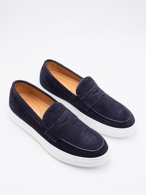 1. Mocassins en daim pour homme Marechiaro 1962 à semelle claire Bleu