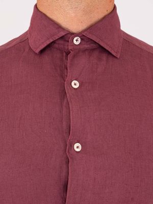 4. Camicia Uomo Xacus in Puro Lino Evolution-Regular tessuto leggero e traspirante Melenzana
