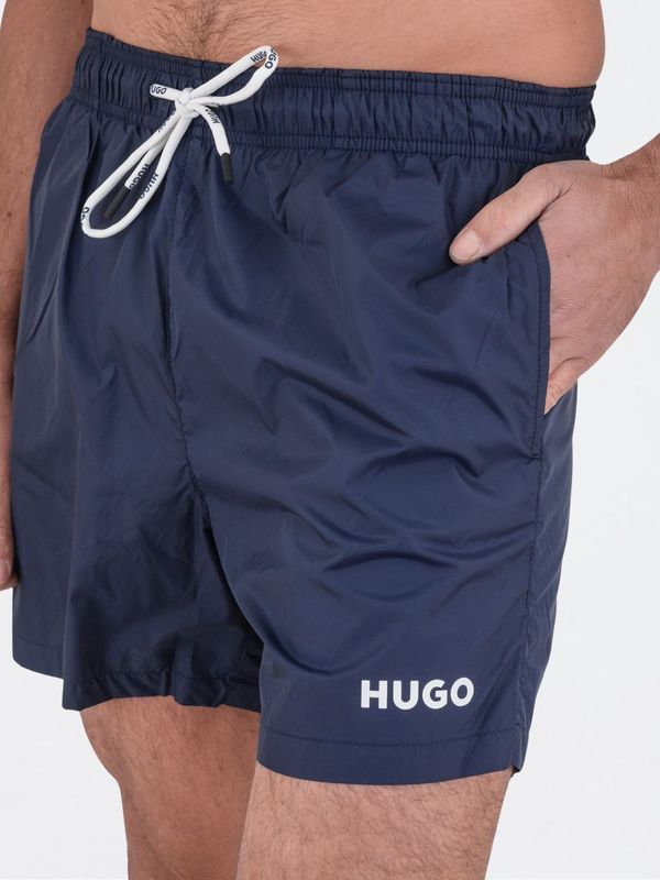 4. Boxer Mare Uomo HUGO con Logo a Contrasto e Asciugatura Rapida Blu Hugo 50469312