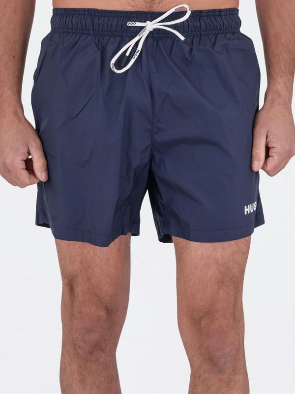 1. Boxer Mare Uomo HUGO con Logo a Contrasto e Asciugatura Rapida Blu Hugo 50469312