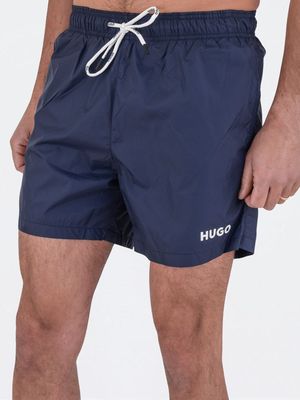 2. Boxer Mare Uomo HUGO con Logo a Contrasto e Asciugatura Rapida Blu