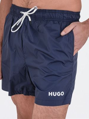 4. Boxer Mare Uomo HUGO con Logo a Contrasto e Asciugatura Rapida Blu